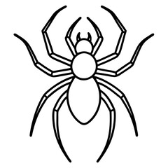 Obraz premium Minimalist Wolf Spider Line Art Vector