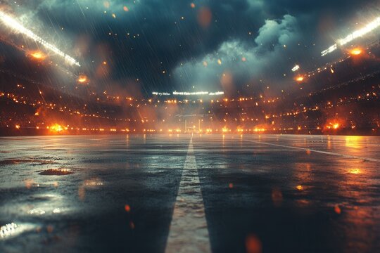 Sporty backdrop for Super Bowl Sunday. Generative Ai - Powered by Adobe