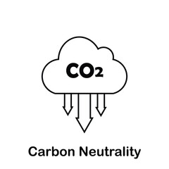 Carbon Neutrality Vector Icon Isolated on White Background, Sustainability Business Concept