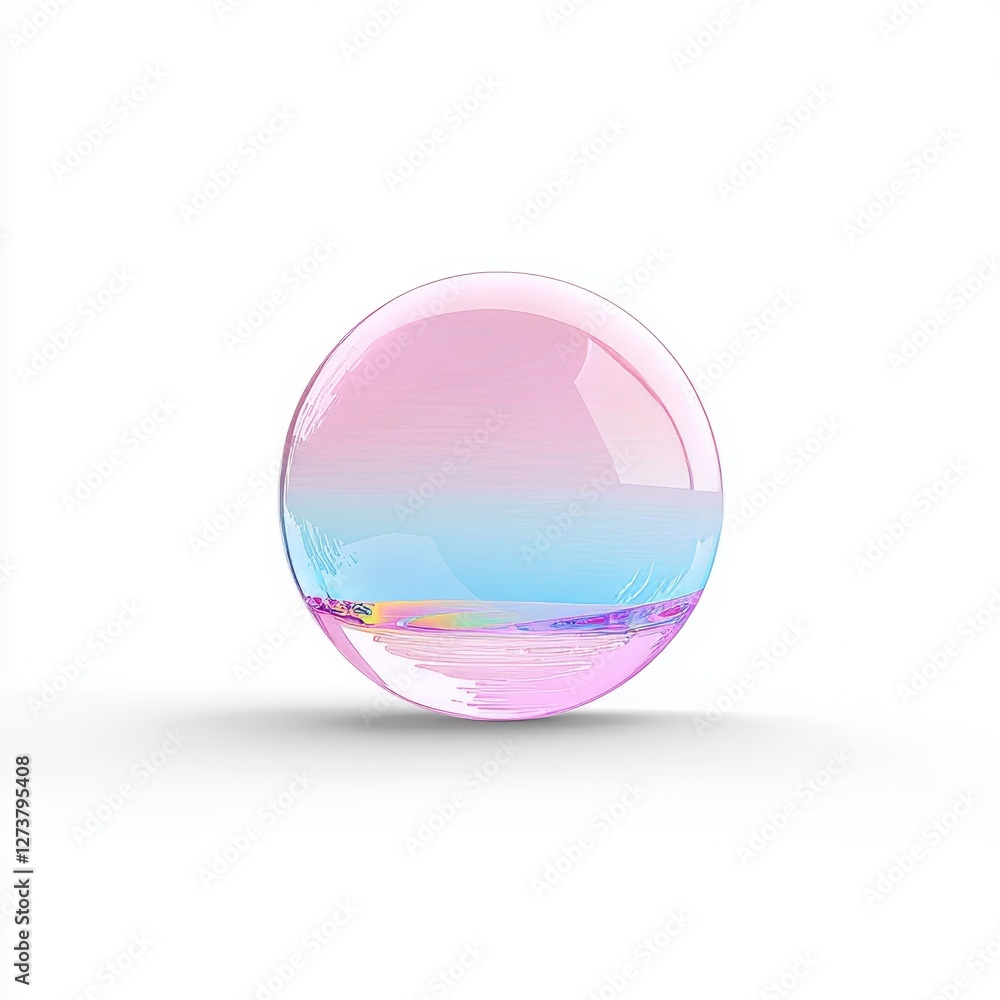Poster abstract glass objects on a transparent backdrop