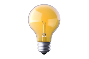yellow light bulb isolated on transparent png