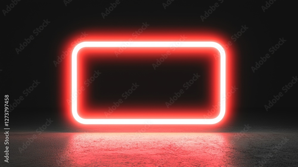 Fototapete a black surface featuring an embossed shape and an orange illuminated edge, set against a tech backg