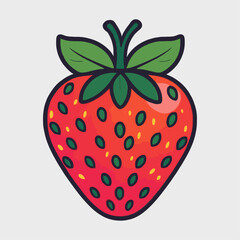 Cute Cartoon Strawberry Illustration for Food Design