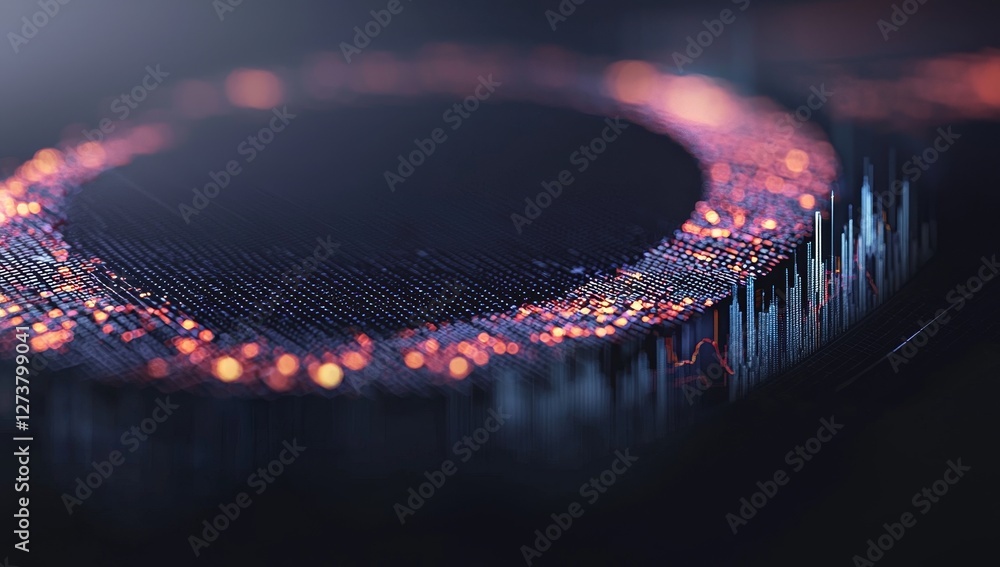 Poster big data information flow material that is rounded is for the stock