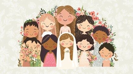 A diverse group of individuals from Europe, Asia, and America illustrates global unity, emphasizing the importance of cultural variety and worldwide inclusivity