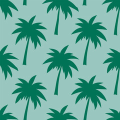 seamless pattern Cluster of palm trees forming a dense tropical canopy