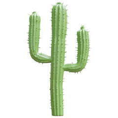 Naklejka premium Cactus saguaro isolated on white, transparent. mexican desert plant