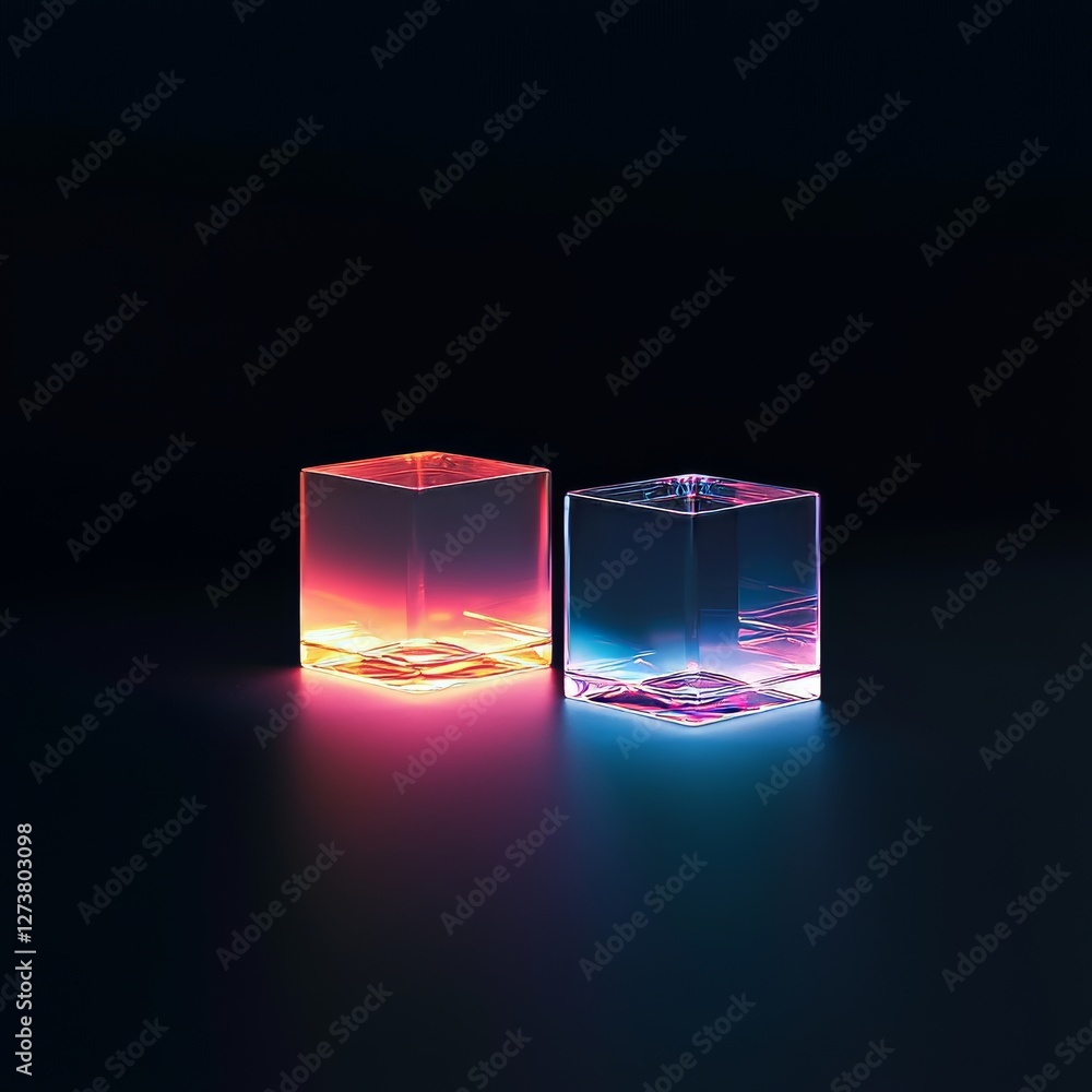 Poster modern futuristic poster showcasing minimalist geometric design elements in an art holographic trans