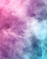 Ethereal smoke swirls in a gradient of pink purple and blue creating a dreamy abstract design