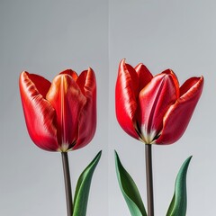 red and white tulips