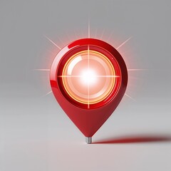 red push pin on white background