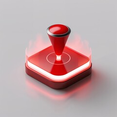 red button on white background