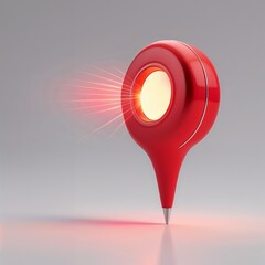 3d pin domain marker isolated on white background