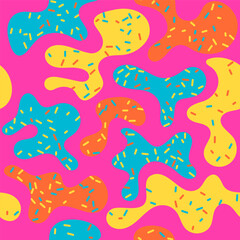 Colorful Abstract Memphis Seamless Pattern. Vector Background