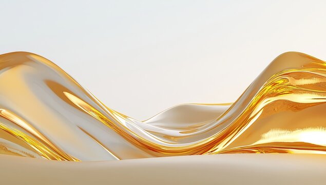 Elegant luxury gold background featuring an abstract design, suitable as a 4k wallpaper, created using 3d illustration techniques