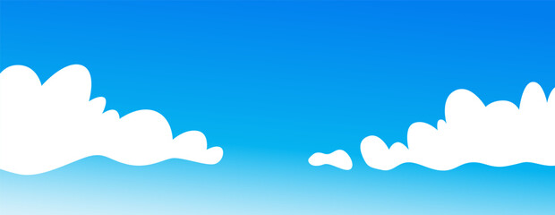 Clouds against blue sky. Simple vector illustration in cartoon flat style. Background for game, book or images for children's drawings.