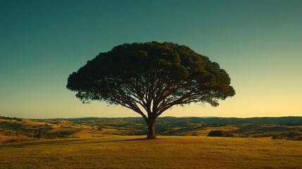 lonely tree in the sunset