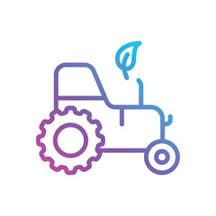 Green Tractor vector icon