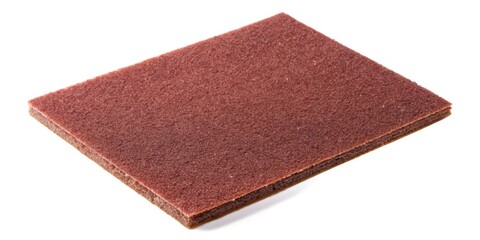 Fototapeta premium Red Abrasive Pad on White Background