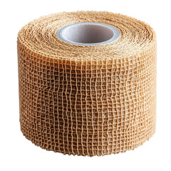 Brown cohesive bandage roll isolated against white background.png