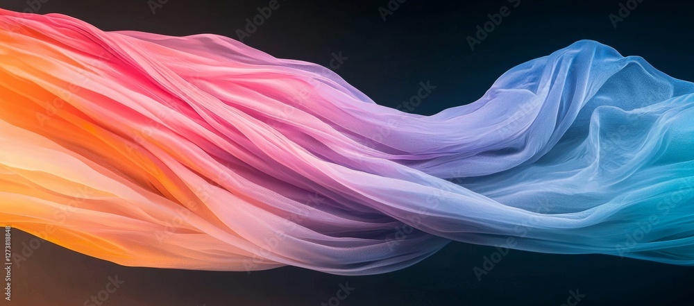 Aufkleber the scene unfolds as a fluid, iridescent holographic wave in constant motion, showcasing a beautiful