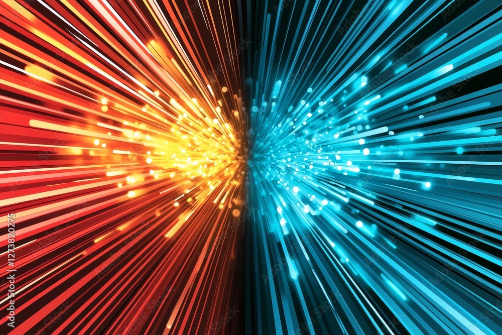 Poster background: abstract with electronic print circuit, dots, and lines
