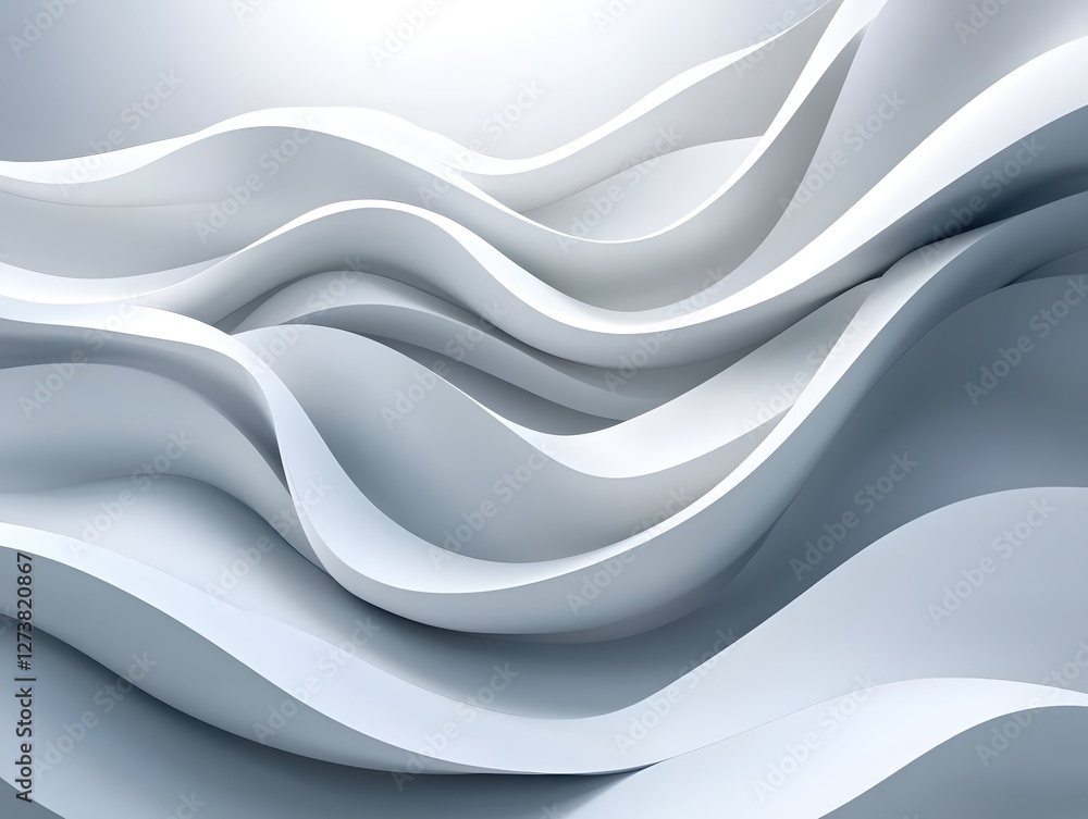 Poster abstract white curves background with elegant wavy shapes and modern smooth design concept