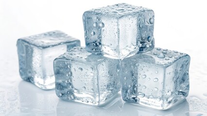 Ice Cubes on White Background