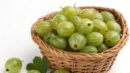 Green Gooseberries in Basket