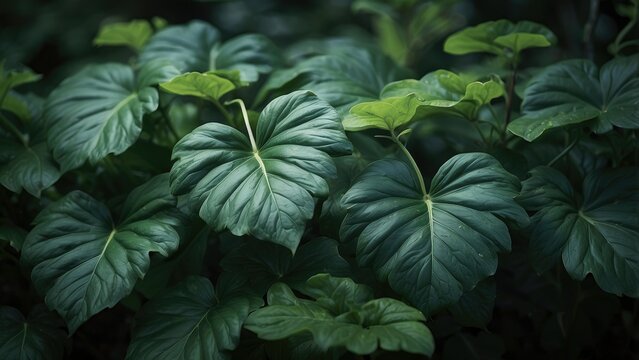 "Abstract Tropical Leaf Texture - Vintage Green Nature Background for Wallpaper"