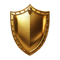 Golden shield with smooth surface isolated on transparent background.png