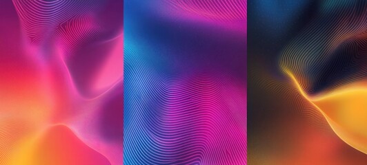 Obraz premium Abstract vibrant wave patterns in pink, blue, and orange.