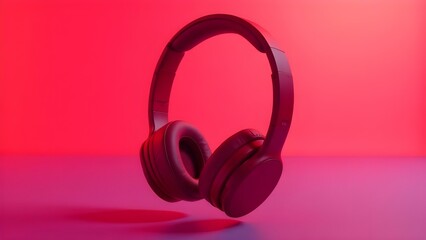 wireless headphones on vibrant pink background, music, audio, sound, modern, technology, gadget, electronic, stylish, bass, over-ear, stereo
