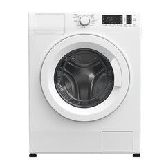 Modern white washing machine, sleek and efficient design isolated on transparent background