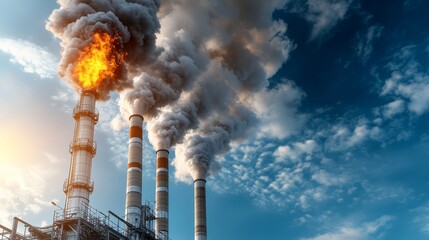Obraz premium Exploring Innovative Solutions for Reducing Carbon Emissions in Futuristic Factories with Sustainable Environmental Practices