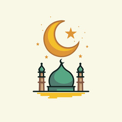 Mosque logo in vector format as a visual identity for Ramadan events