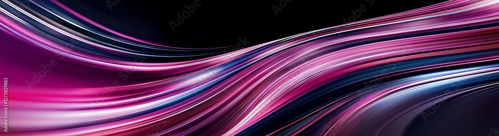 Poster a long exposure tale of light on a black background creates an abstract setting reminiscent of techn