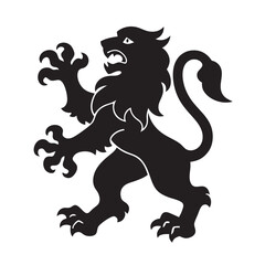 Majestic lion silhouette design as national symbol of Belgium 