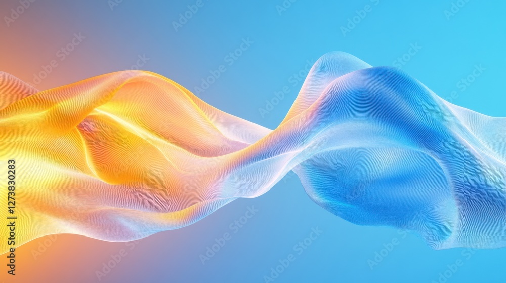 Poster a captivating display of flowing colors with a harmonious blend of warm and cool tones in an abstrac