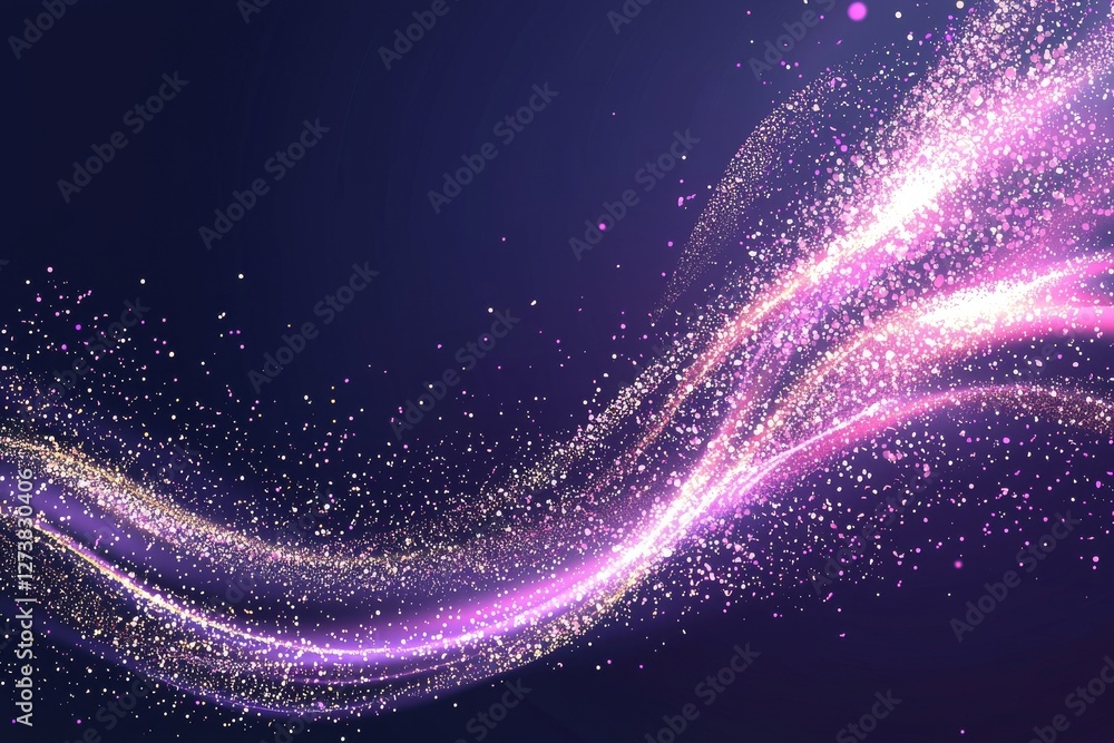 Aufkleber darkness serves as the background for an abstract image of a line lit in neon pink
