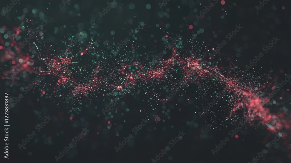 Poster background in data technology, with expertise in big data visualization, connecting the dots and lin