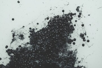 Obraz premium Small metal balls on a white surface form an abstract background for steel shot used in blasting machines