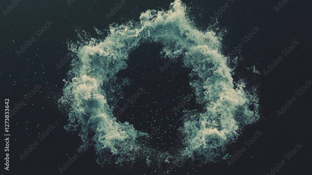 Poster a colorful energy wave visual effect is depicted with fluid distortion and turbulence effects in the