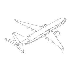 Airplane line art vector design. Airplane outline illustration design.
