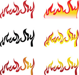 Fire icon illustration design on white background 1