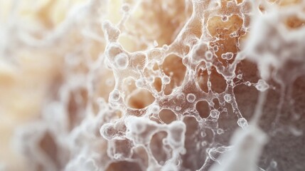 A detailed close-up of amyloid plaques in the brain, highlighting deposits around neurons. Featuring Alzheimer's disease