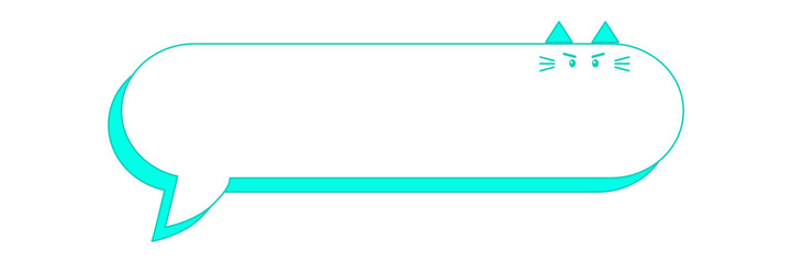 Obraz premium フキダシにゃんこ ターコイズ キリッと顔