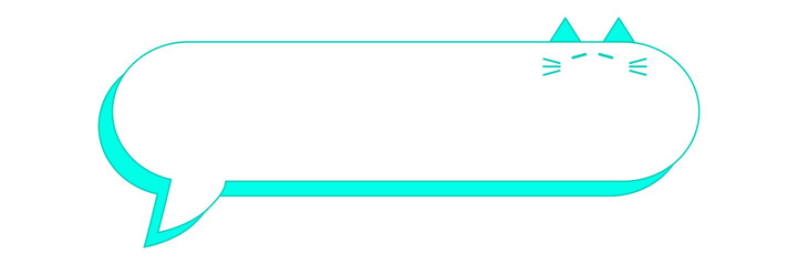 Obraz premium フキダシにゃんこ ターコイズ 困り顔