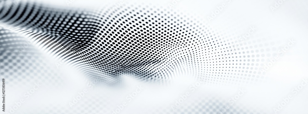 Poster a futuristic digital concept is visually represented by an abstract design featuring wavy, colorful 