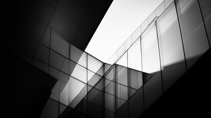 Modern building glass facade sunlight abstract architecture design